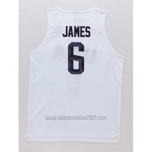 Camiseta USA 2016 Lebron James #6 Blanco